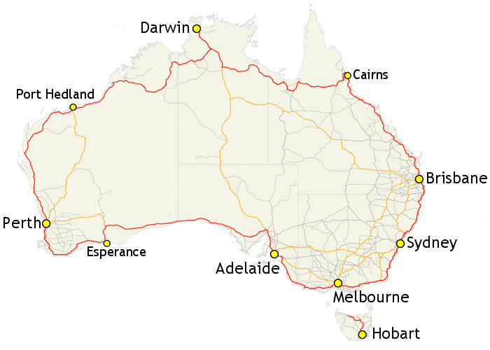 the big lap australia map